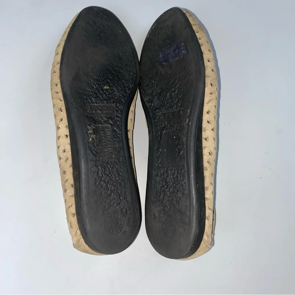Arche Lilly Ballet Flat Beige Nubuck Size US 8 EU 39 Laser Cut Perforated Design